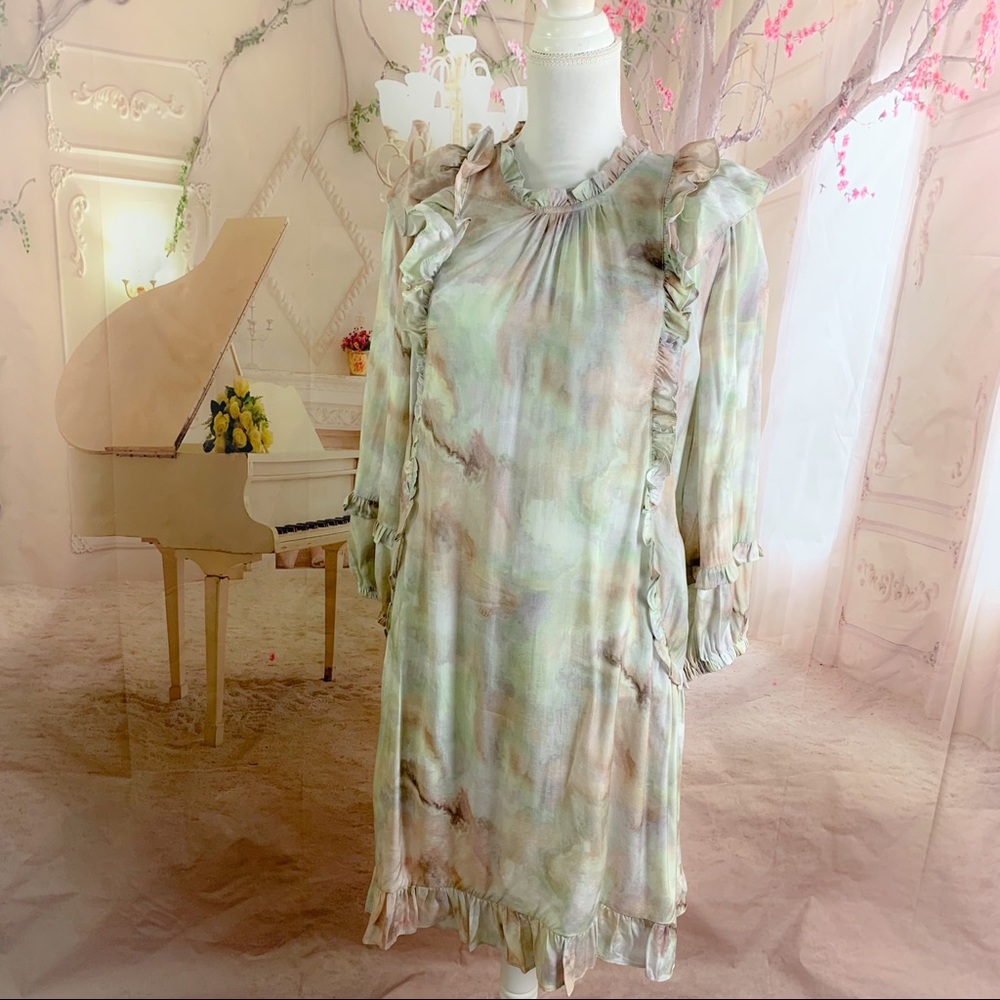 NEW Current Air Marble Ruffle Mini Dress - Picture 2 of 8